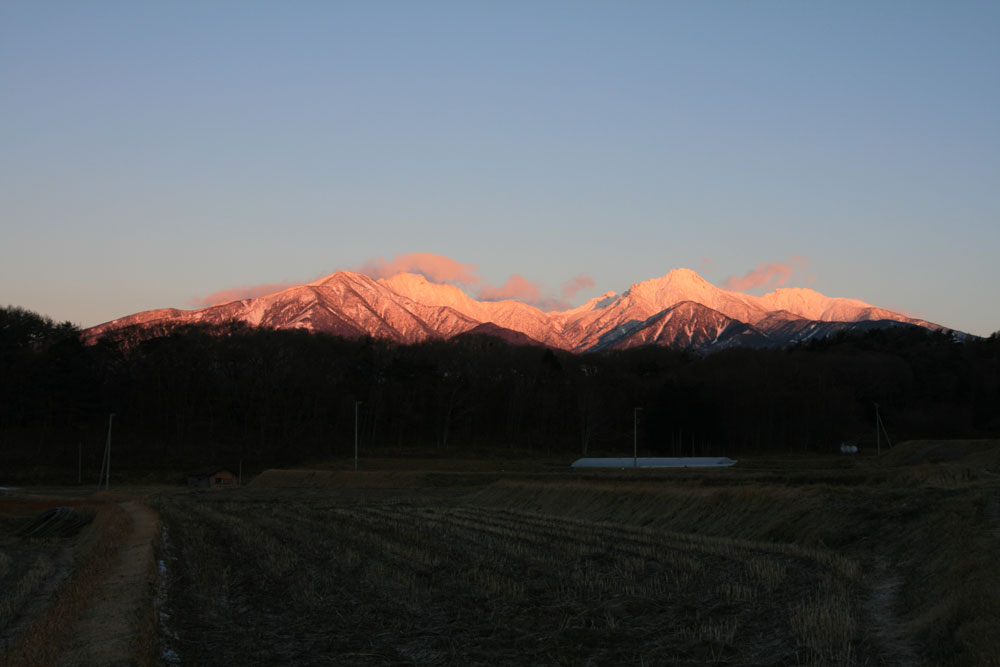 八ヶ岳の朝焼け(2012.12.12)